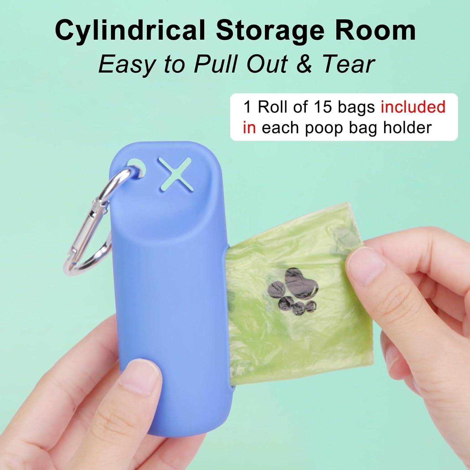 2-In-1 Soft Silicone Pet Waste Bag Portable Storage Box, Dog Poop Bag Holder for Outdoor Walks, Convenient No-Handle Design