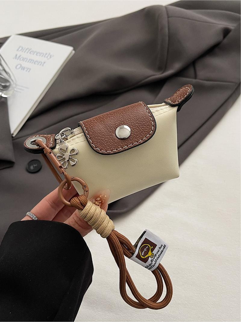 Mini fashion handbag dumpling bag Longxiang bag creative color matching change lipstick storage bag small hanging bag ultra mini nylon dumpling bag coin purse hanging decoration card bag key headphone lipstick storage bag Crossbody Purses