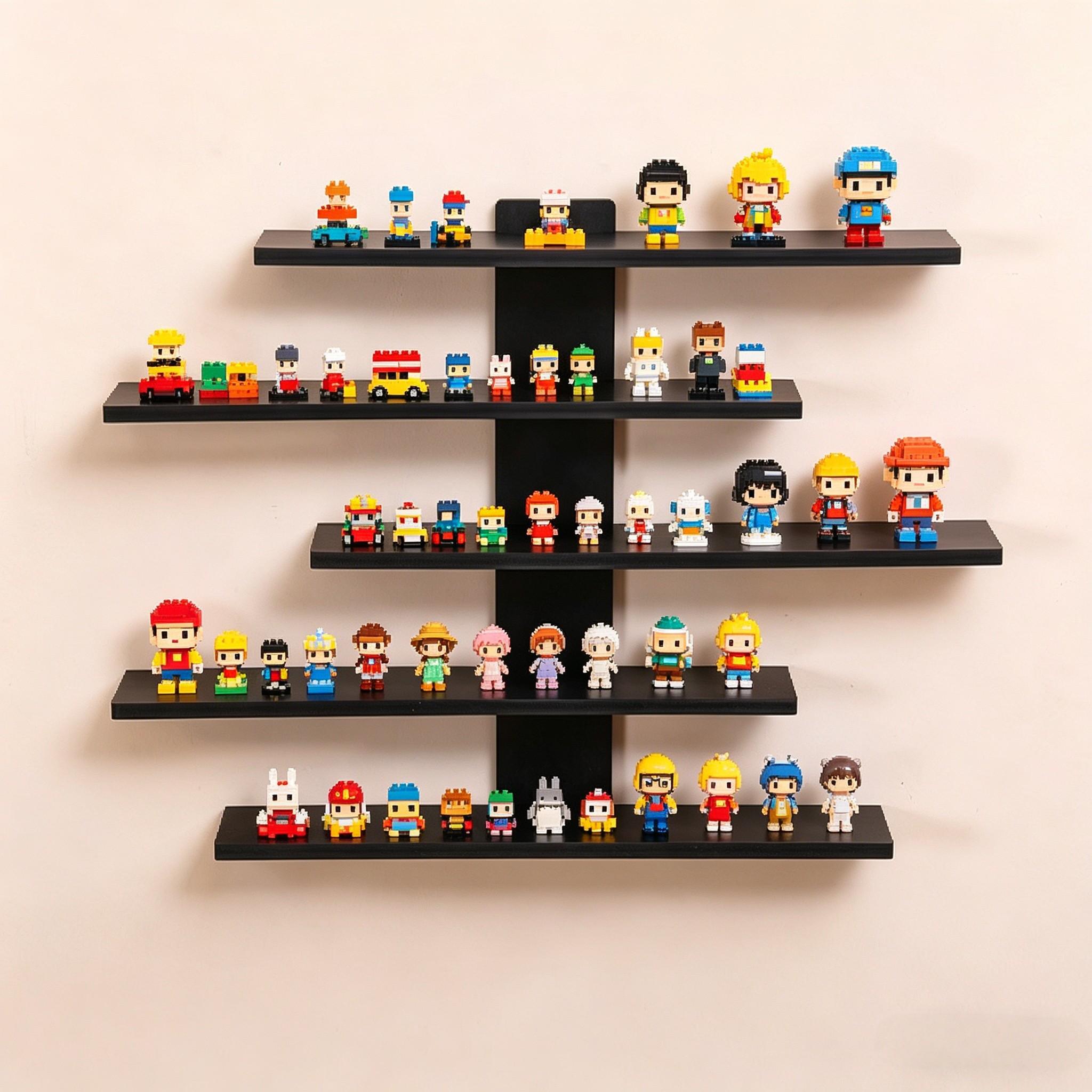 Wall-Mounted Display Cabinet, Multi-Layer Vertical Design, No Drilling, Easy Installation, Transparent Acrylic, Toy Collection Organizer