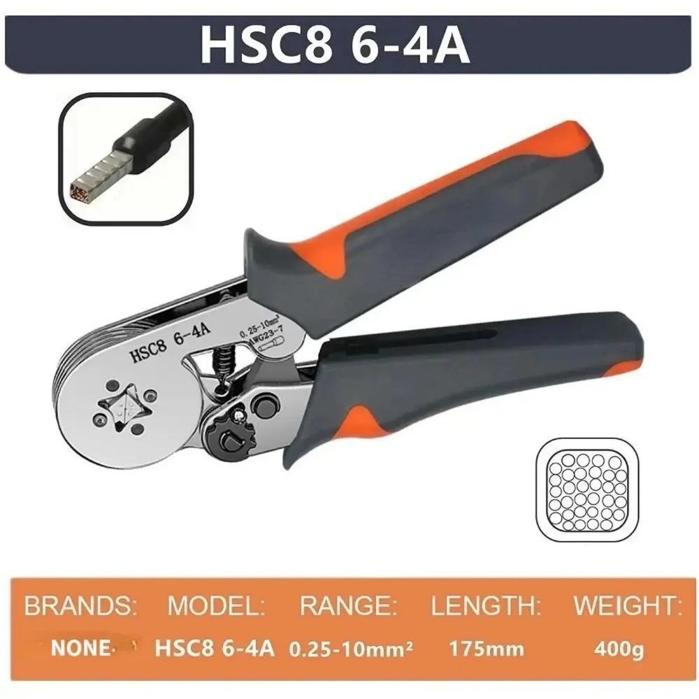 Professional Manual Crimping Tool Kit: Multi-Function Hardware Wire terminal Pliers, non-slip Ergonomic hand tools for automotive electrical Repair, Cable connectors, industrial 7 home electronics, Portable mini Crimper with Multi-spec dies.