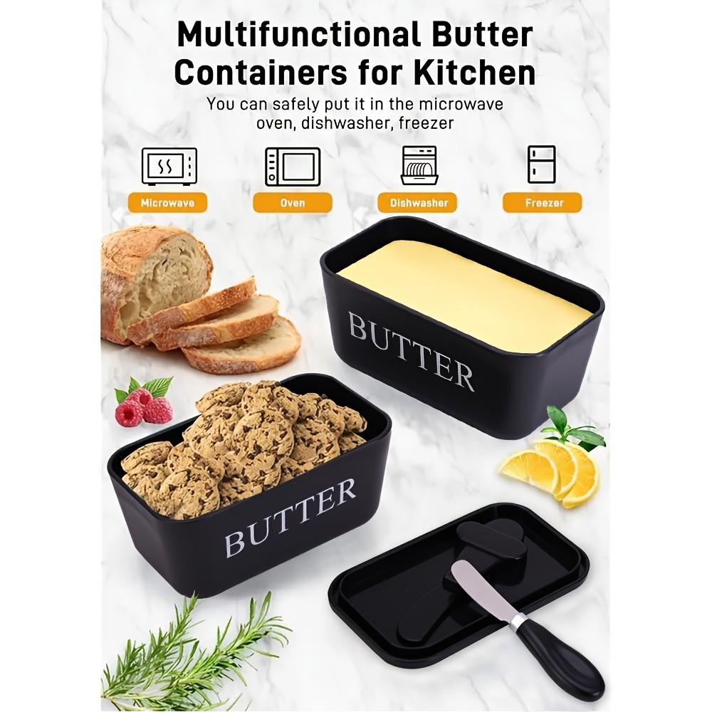 Butter Dish Set with Lid, Leak-Proof Seal, Leakproof Container, Freezer-Safe, Easy-Clean Surface, Ideal for Kitchen Baking or Gifting, Perfect for Home, Weddings, Camping, and Outdoor Activities, Great Gift for Thanksgiving and Christmas