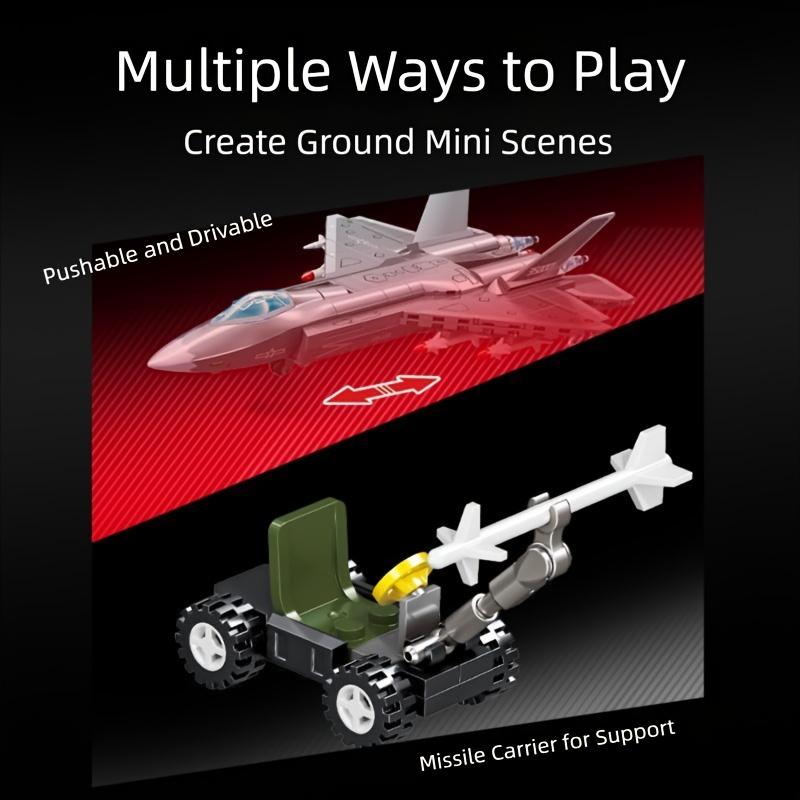 New Elegant Fighter Jet Building Block Model Kit, Hobby Collection Display Piece, Decorative Ornament, Holiday Birthday Gift