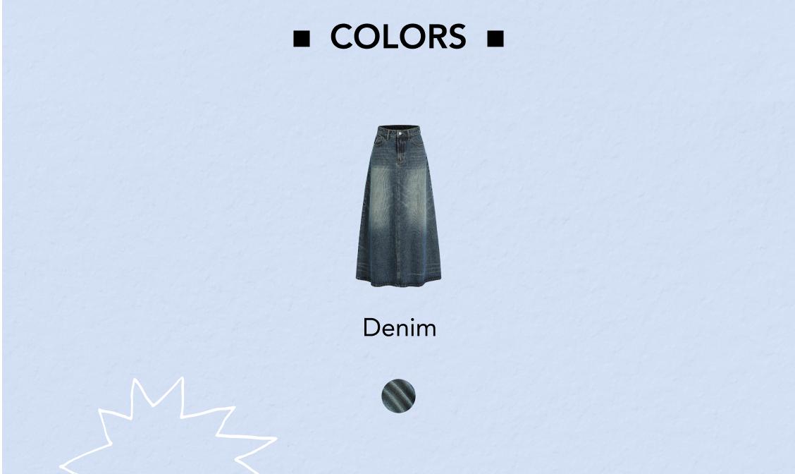 Cider [size 0-26] Denim Mid Waist Maxi Skirt with Pockets