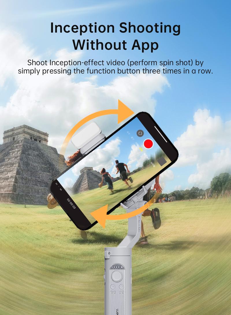 Hohem iSteady XE Kit Gimbal Stabilizer for Smartphone, 3-Axis Gimbal for iPhone 17 series & Android with Magnetic Adjustable Fill Light, Portable & Foldable Stabilizer for Video Recording