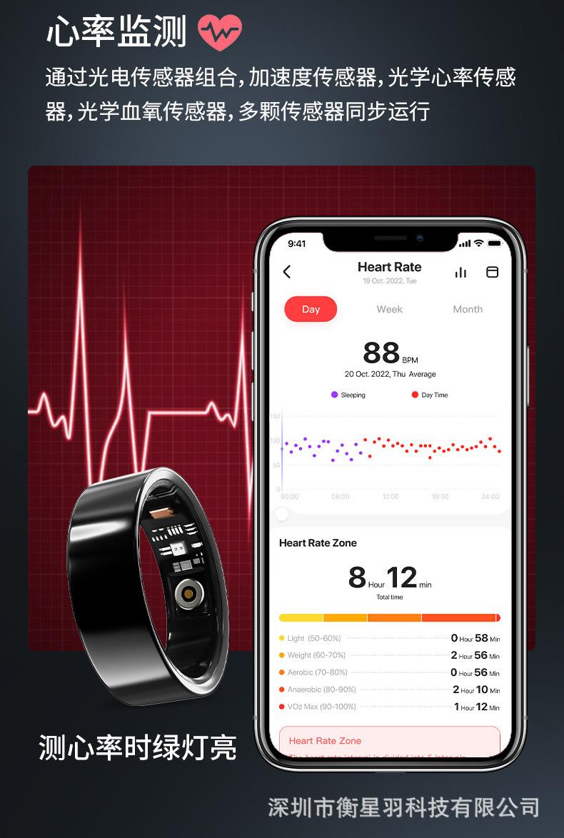 V1 diamond-encrusted smart ring titanium steel ring for men and women, personalized wedding ring accessory, Bluetooth, waterproof, pedometer, sleep and heart rate monitor