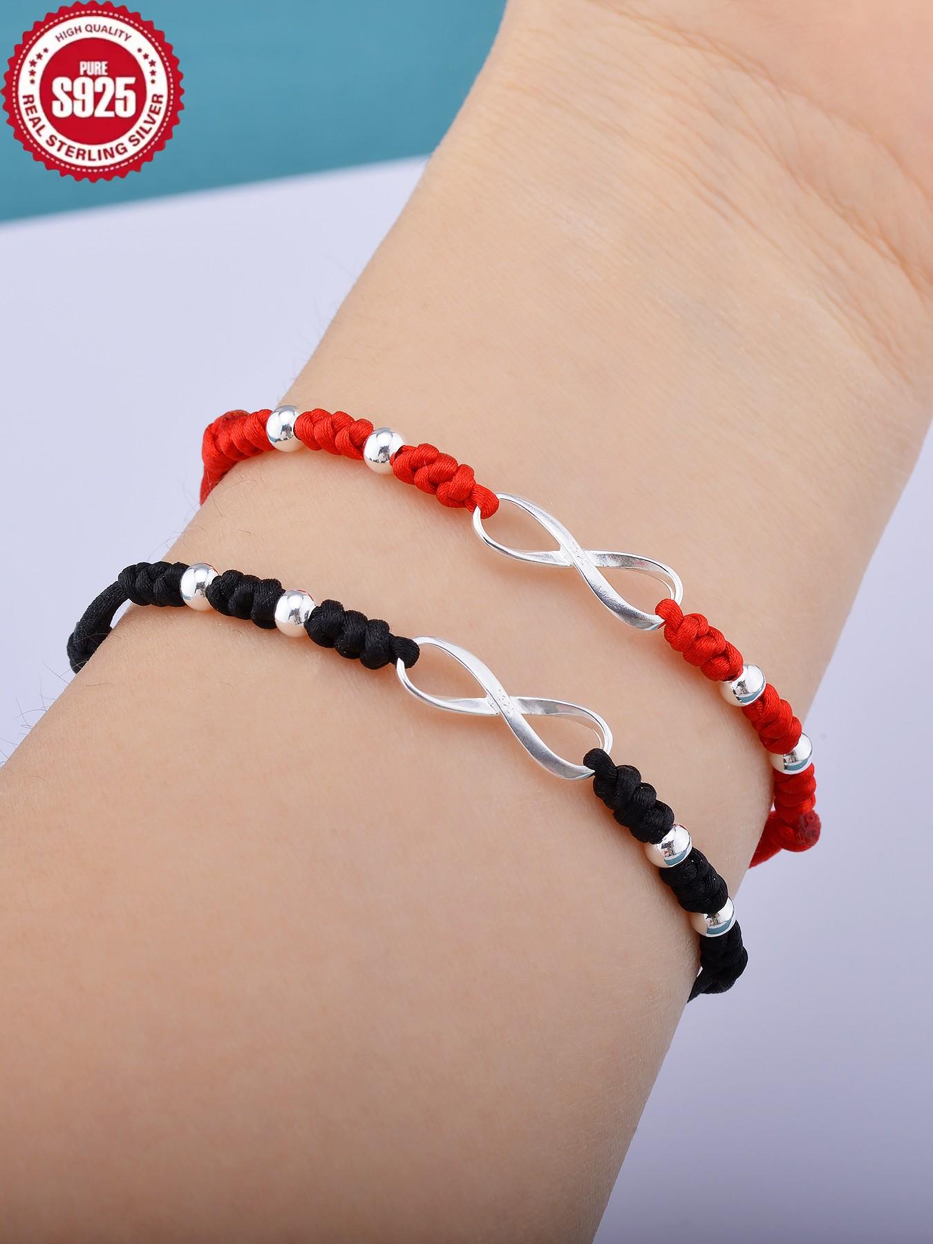 Women's 925 Silver Color Lucky Charm Bracelet Bangle, All-Season Jewelry Accessory, Elegant Design for Women & Girls