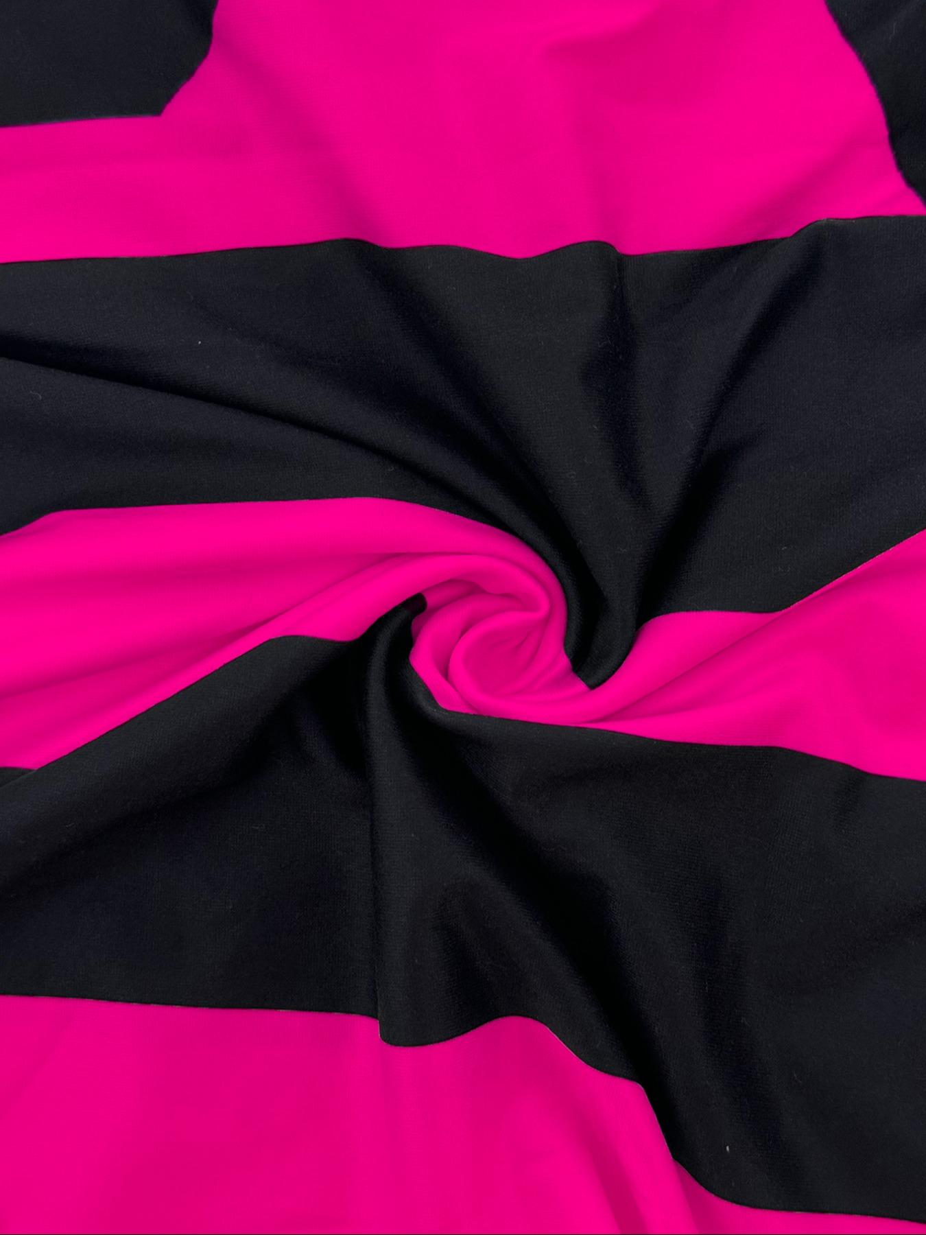 Women's Colorblock Striped Print Asymmetrical Neck Mermaid Dress, Elegant Fashion Casual Dress for Daily Outdoor Wear, Women Dress for Summer