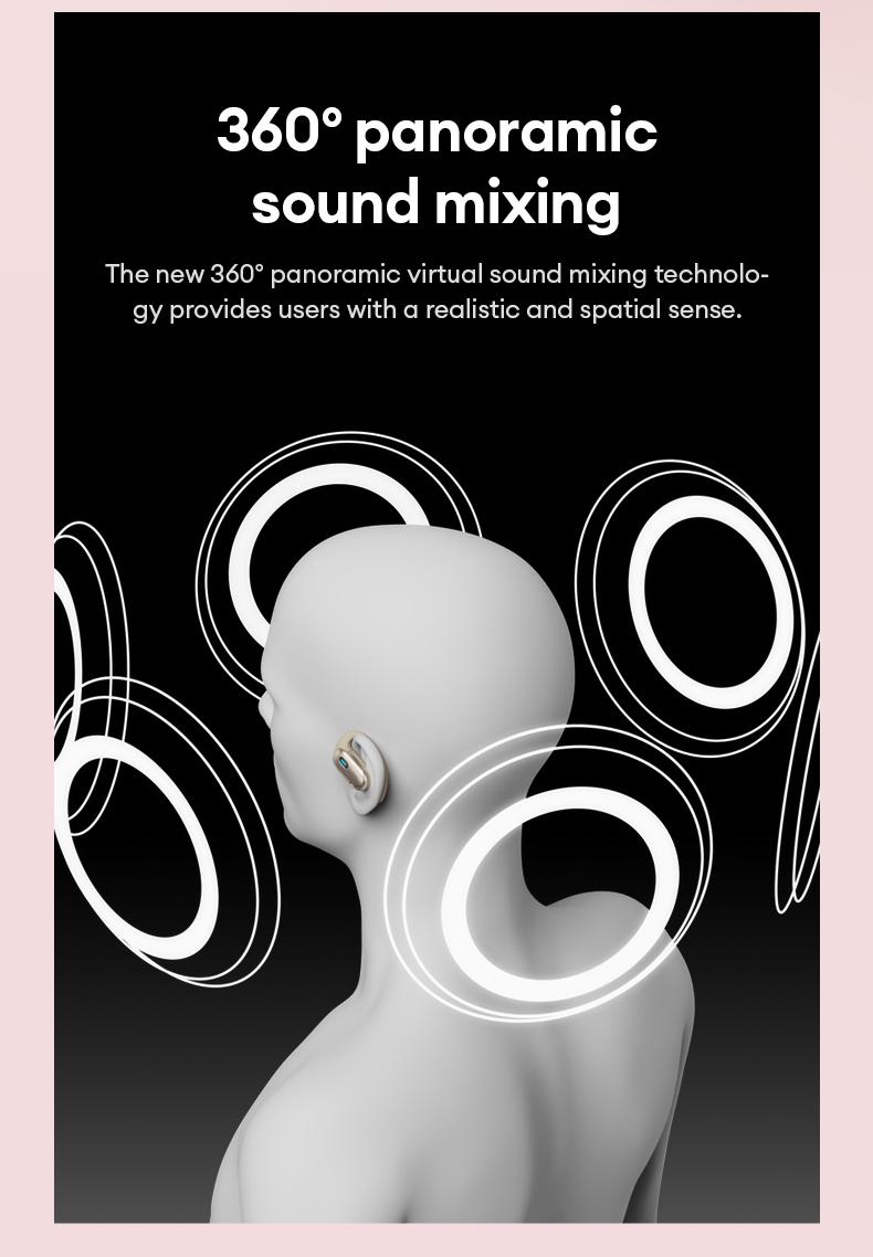 Transformers T15 OWS Wireless Bluetooth Headset 5.4 Surround Sound Streamlined Ear-hook Design Compatible With Android & IOS