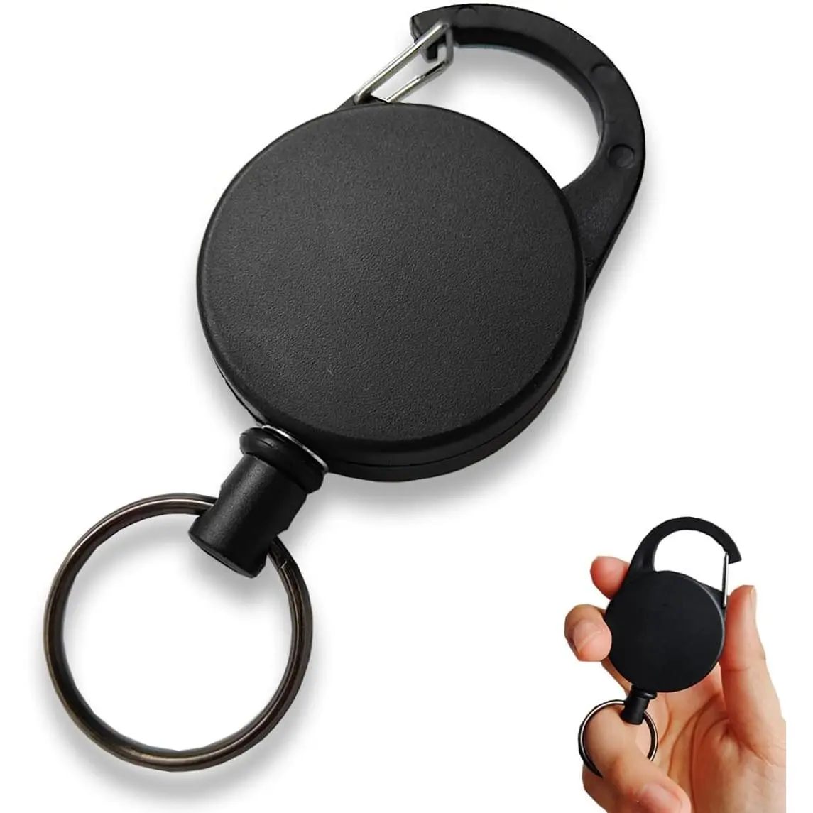Retractable Key Chain Key-Rings - Heavy Duty Key Holder Belt Clip with Multitool Carabiner, Retractable  Key Holder-Rings/Carabiner, 25 Inch Steel Wire Cord