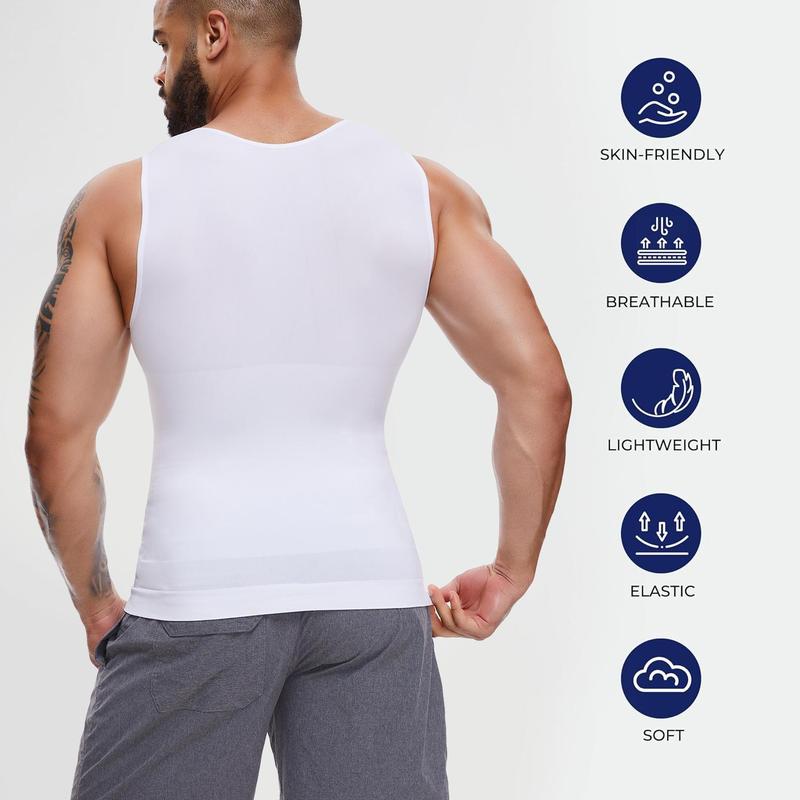 1/2/3/4 Pack Menswear Body Shaper Shapewear Compression Tummy Control Vest Comfy Stretchy Lightweight Workout Tank Top Fabric Breathable Undershirt Elastic Soft Polyester 1/2/3/4 Pack Menswear Body Shaper Shapewear Compression Tummy Control Vest Comfy Stretchy Lightweight Workout Tank Top Fabric Breathable Undershirt Elastic Soft Polyester