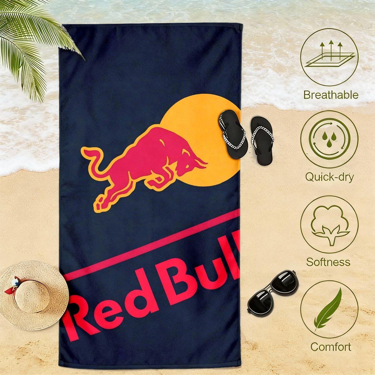 Bull Beach Towel, Quick-Dry Polyester, Sand-Resistant, Sun Protection, Large Bath Sheet, Lightweight, Surfing, Swimming, Yoga Essential