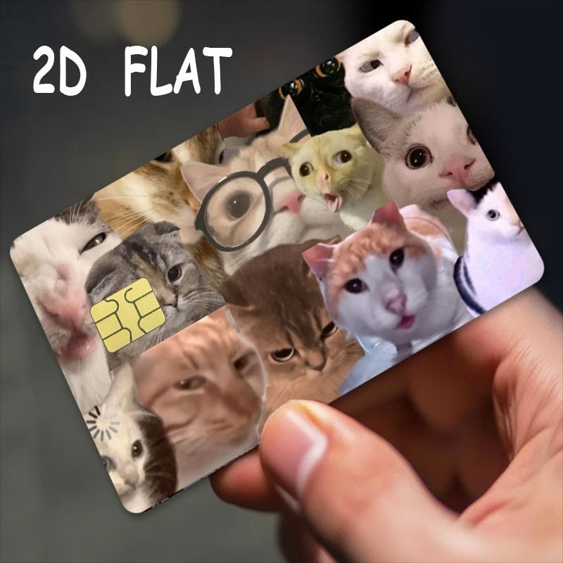 2-Pack Cat Pattern Credit Card Stickers, Ultra-Thin Waterproof Scratch-Resistant, Personalized Bank Card Decorative Stickers, Durable Waterproof Stickers