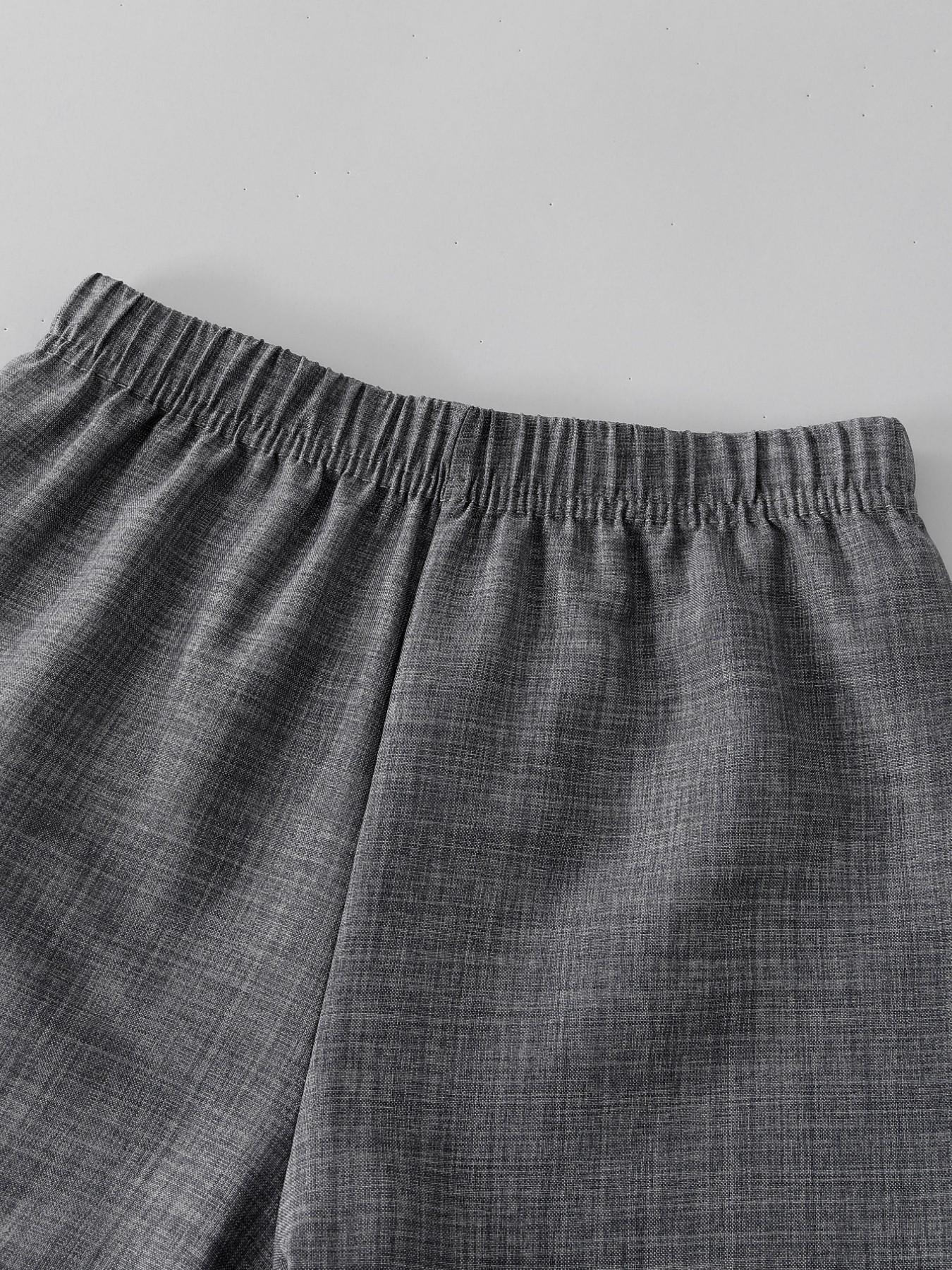 Boys' Summer Fashion Set, Stand Collar Short Sleeve Shirt with Button Half Open Front, Pocket Design, Lightweight Comfortable Shorts, 2-Piece Set