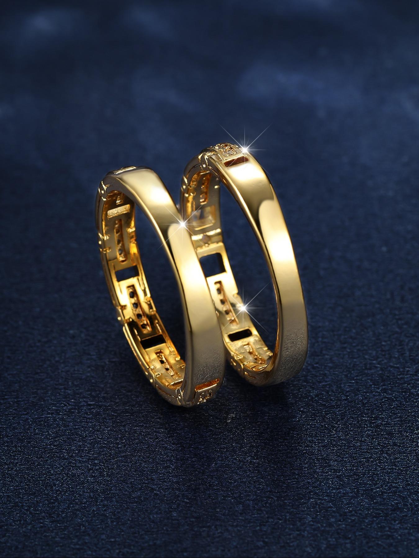 Fashion Hollow Out Design Artificial Zircon Inlaid Rings, Cubic Zirconia Rings, Elegant Luxury Ring for Women & Men, Trendy All-match & Exquisite Jewelry for Birthday Gift Engagement Ring