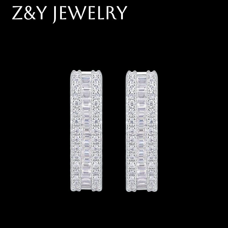 Synthetic Moissanite earrings Set 925 Sterling Silver[E13185]
