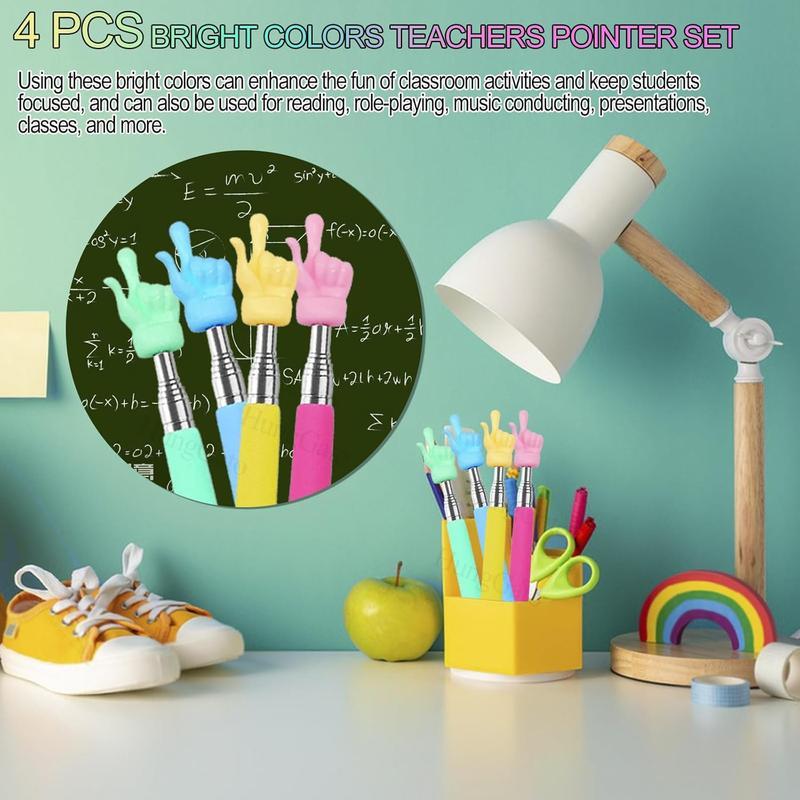 1/2/3/4pcs Retractable Teacher's Pointer for Classroom, Mini Retractable Handheld Pointer Stick, Finger Pointer, Reading Pointer Pen, Student and Teacher Supplies