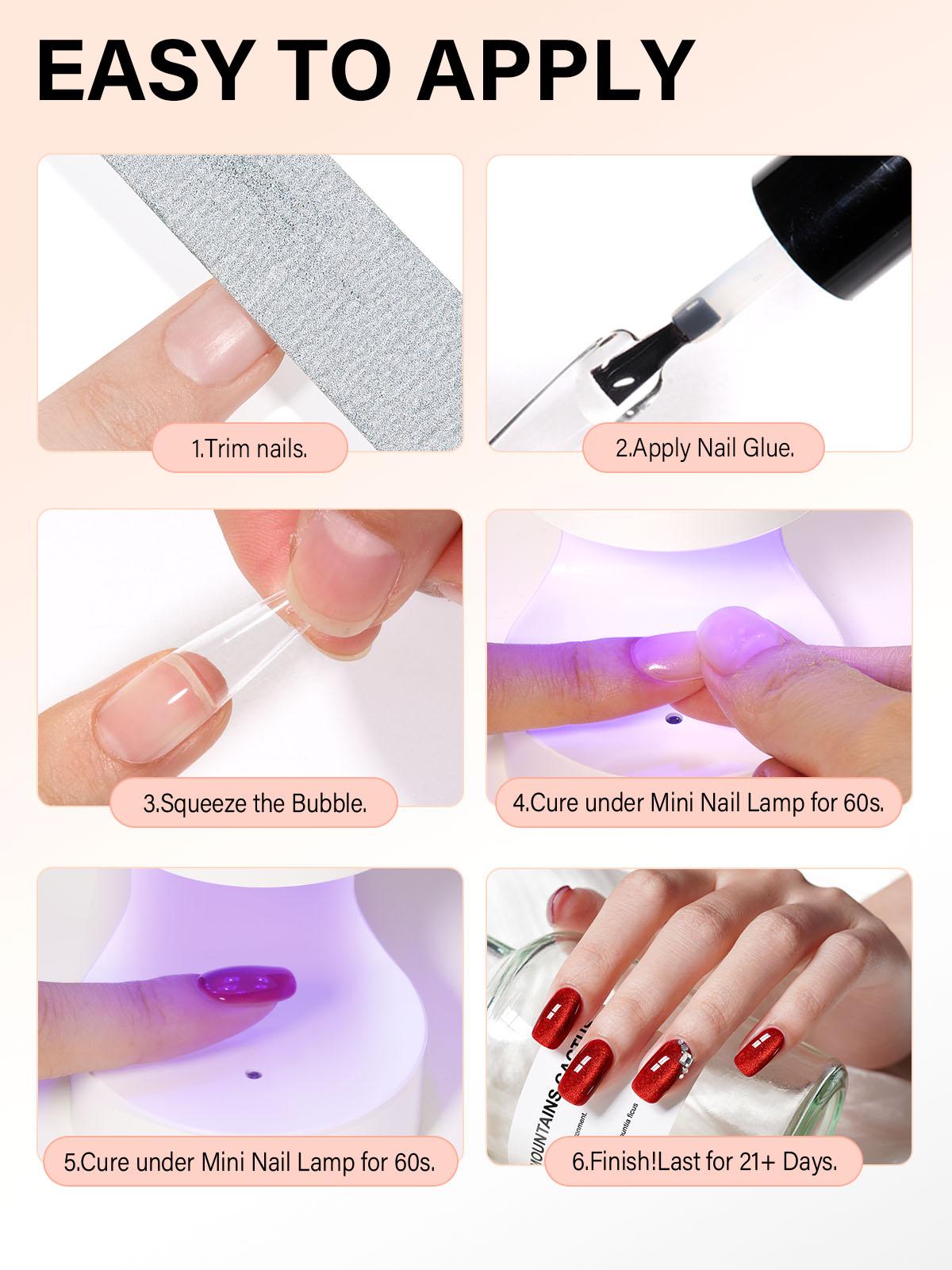 Aillsa 5 Pre-colored Almond Press on Nails Set 140Pcs in 14 Sizes, 4 Timers Setting UV Lght with Auto Sensor, Base and Top Coat,  gel x nail Tip Nails Extension for Easy DIY Nail Art  Christmas Gifts for Girls Nail Care Acrylics Manicure