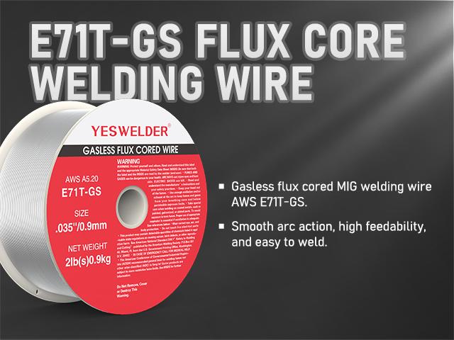 YesWelder E71T-GS Gasless Flux Core Welding Wire | 5 Packs 2LB Spool .030"/.035" Diameter Self-shielded Mild Carbon Steel MIG Wire