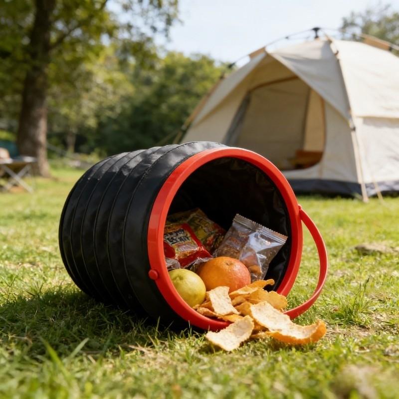 2-Pack 4L Collapsible Car Bucket with Lid, Multifunctional Foldable Trash Can & Storage Bin for Car, SUV, Truck, Camping, Travel, Portable Leakproof Automotive Interior Organizer