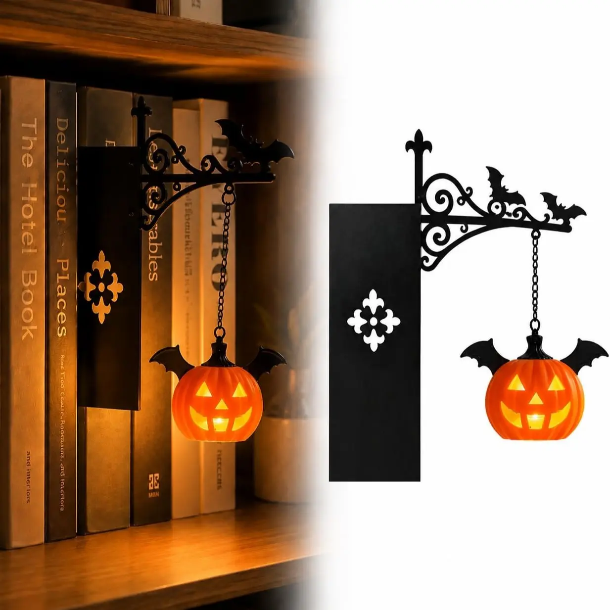 Library Lantern-Decorative Bookshelf Lighting, Reading Book Shelf Lights for Bookworms, Vintage Fantasy Book Nook Lamp, for Study Reading Corner Home Library, Indoor Decorative Light