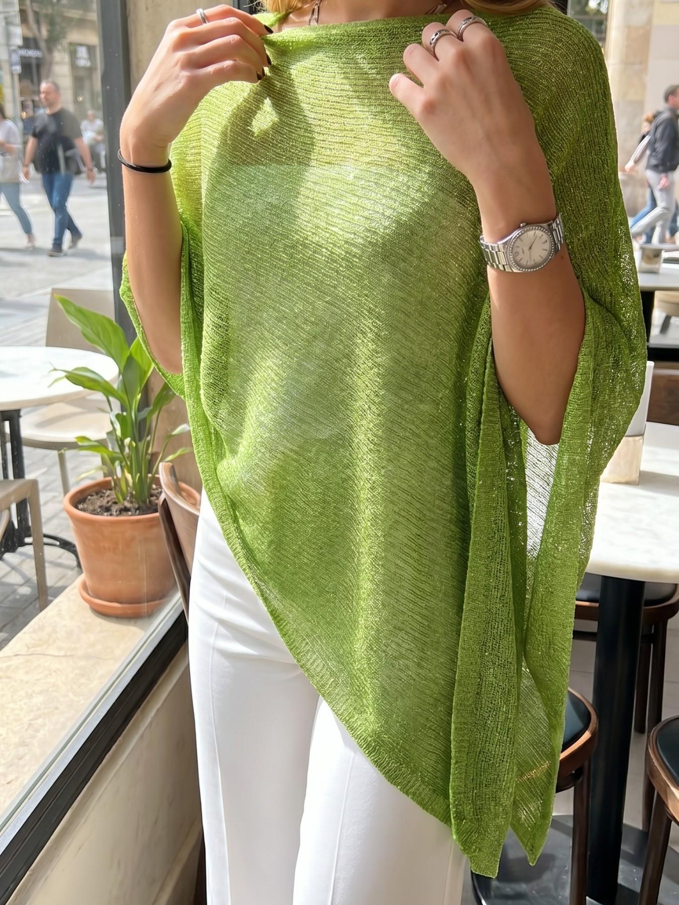 Fashion Elegant Lightweight Breathable Multi-Wear Loose Knit Shawl Cape Pullover, Casual Daily Wear, Spring & Fall Plain Design, Knitted, Knitwear, Everyday