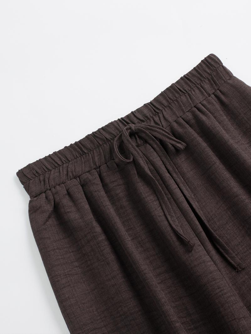 Women's Casual Sporty Shirt Long Pants Set, Loose Button-Up Top Wide Leg Pants Two-Piece Set, Comfortable and Stylish