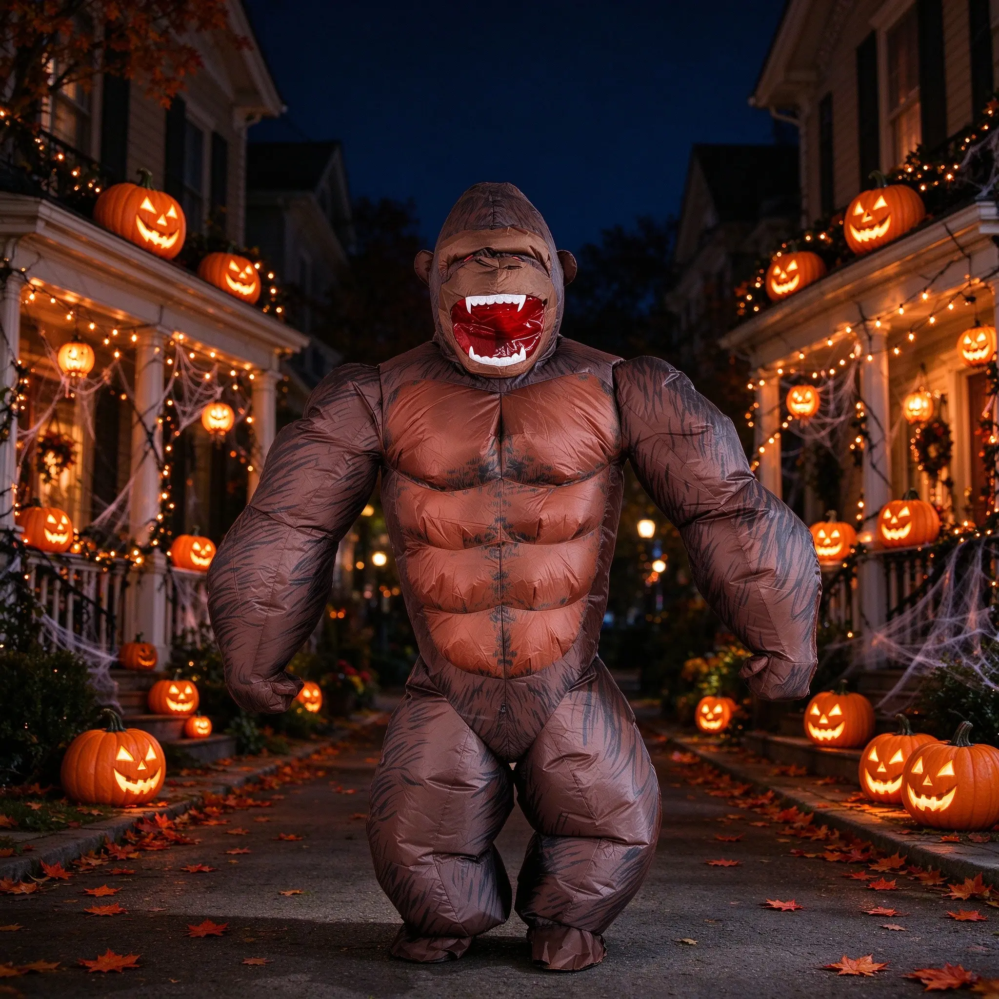 Halloween Viral Inflatable Gorilla Costume Muscle King Kong Cosplay Scary Party Suit For Adults 160-195cm