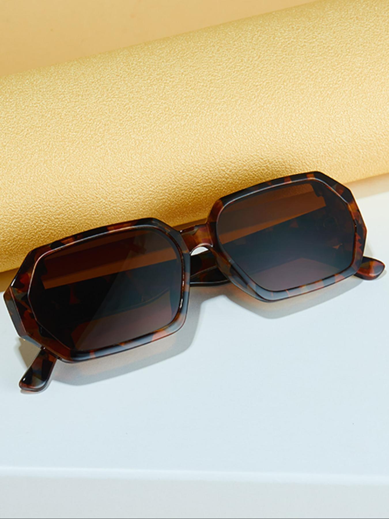 Women's Fashionable Tortoise Irregular Frames Sunglasses, Trendy Casual Sunglasses for Everyday Use, Fashion Accessories for Outdoor Activities