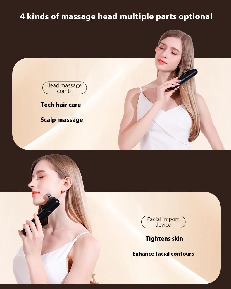 Portable 4-in-1 intelligent electric vibrating scalp massager with silicone brush, suitable for applying hair oil and promoting hair growth, head and scalp massage tool