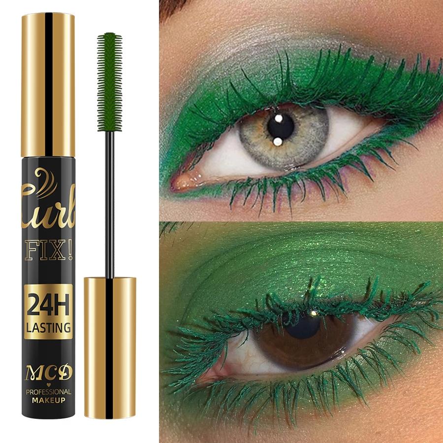 Mcd Makeup Artist 9 Colored Eyelashes Mascaras, 1 Count Thick Curling Volumizing Mascara Pink/Brown/White Eyelash Extensions Enhance Your Eye Makeup's Appeal For Green/Blue Eye Colors
