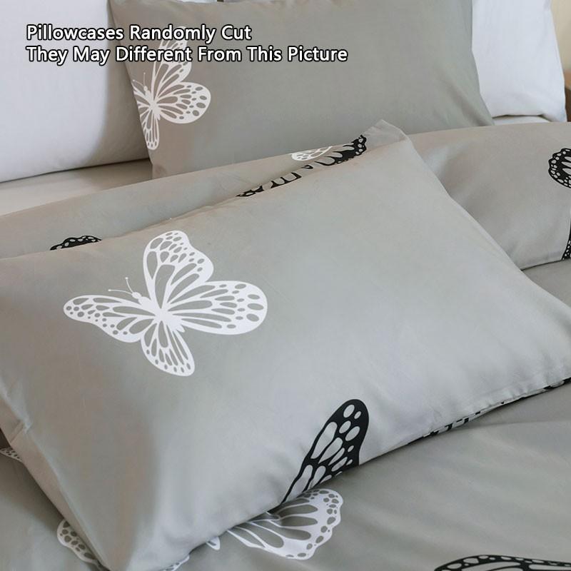 Black & Gray Butterfly Style, 3-Piece Duvet Cover Set, including 1 duvet cover + 2 pillowcases (without inserts). Stylish, elegant, light luxury and natural style, all-season bedding set.