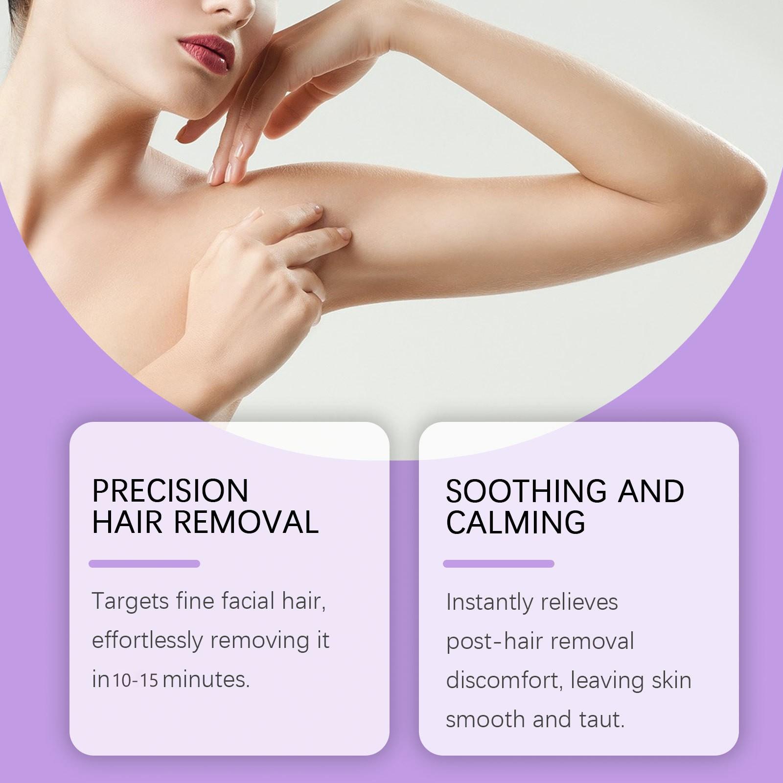 Painless Full Body Hair Removal Kit, Gentle Cleansing and Moisturizing, Fast Hair Removal, Aloe and Hyaluronic Acid, Unisex, Mild Scent