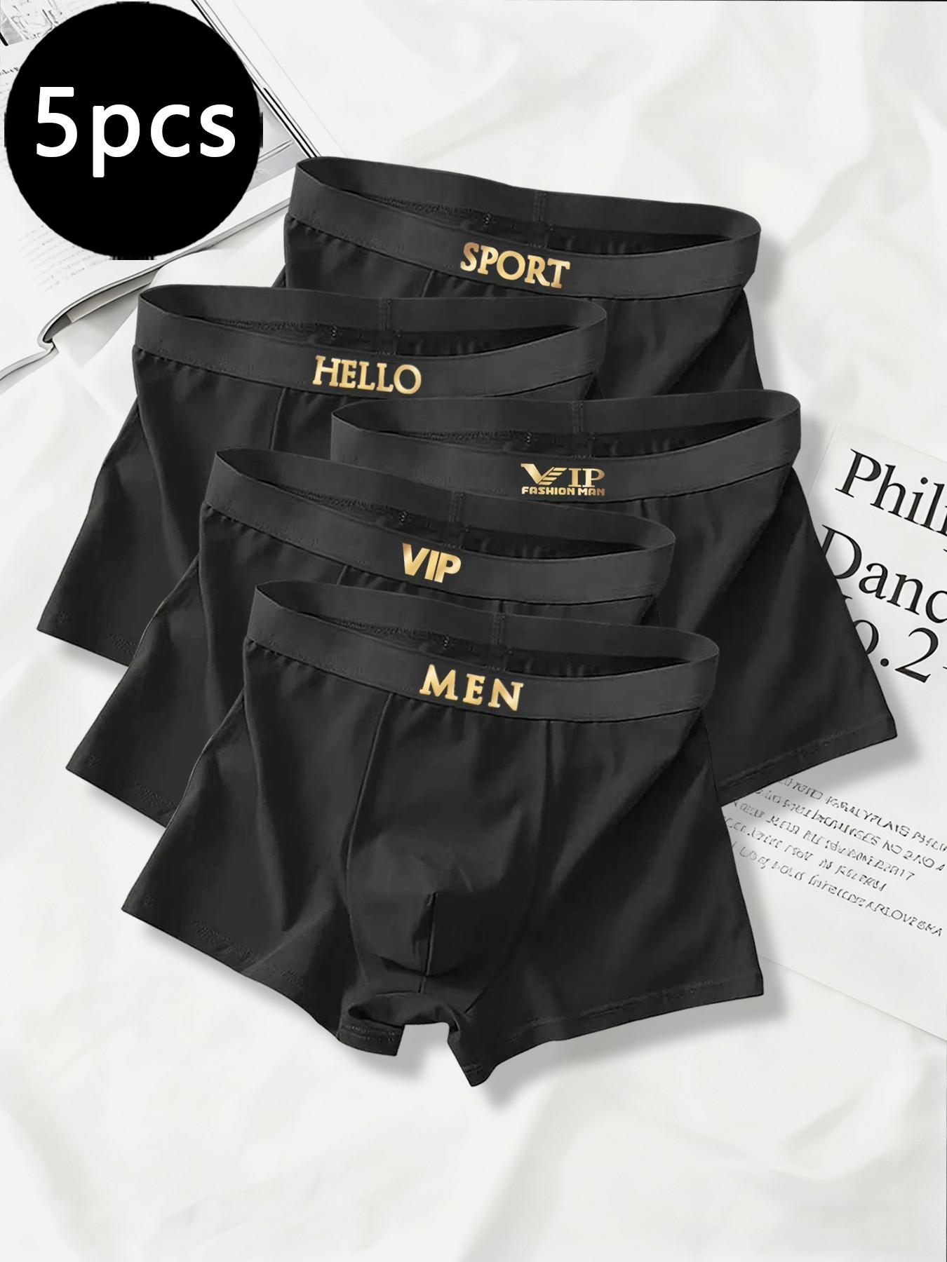 Pack of 5 stylish men's underwear, soft and breathable, simple and versatile, suitable for daily wear