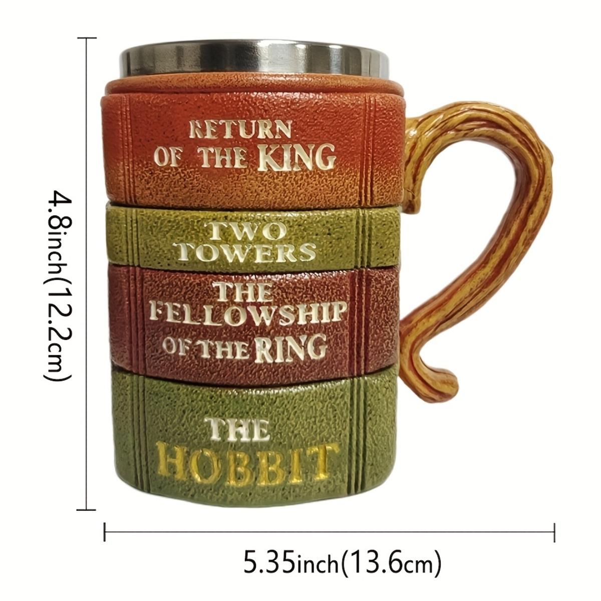 Vintage Book Stack Mug, Open Book Design Coffee Cup, Home Office Decor, Ideal Gift for Readers, High-Quality Ceramic, Easy Clean