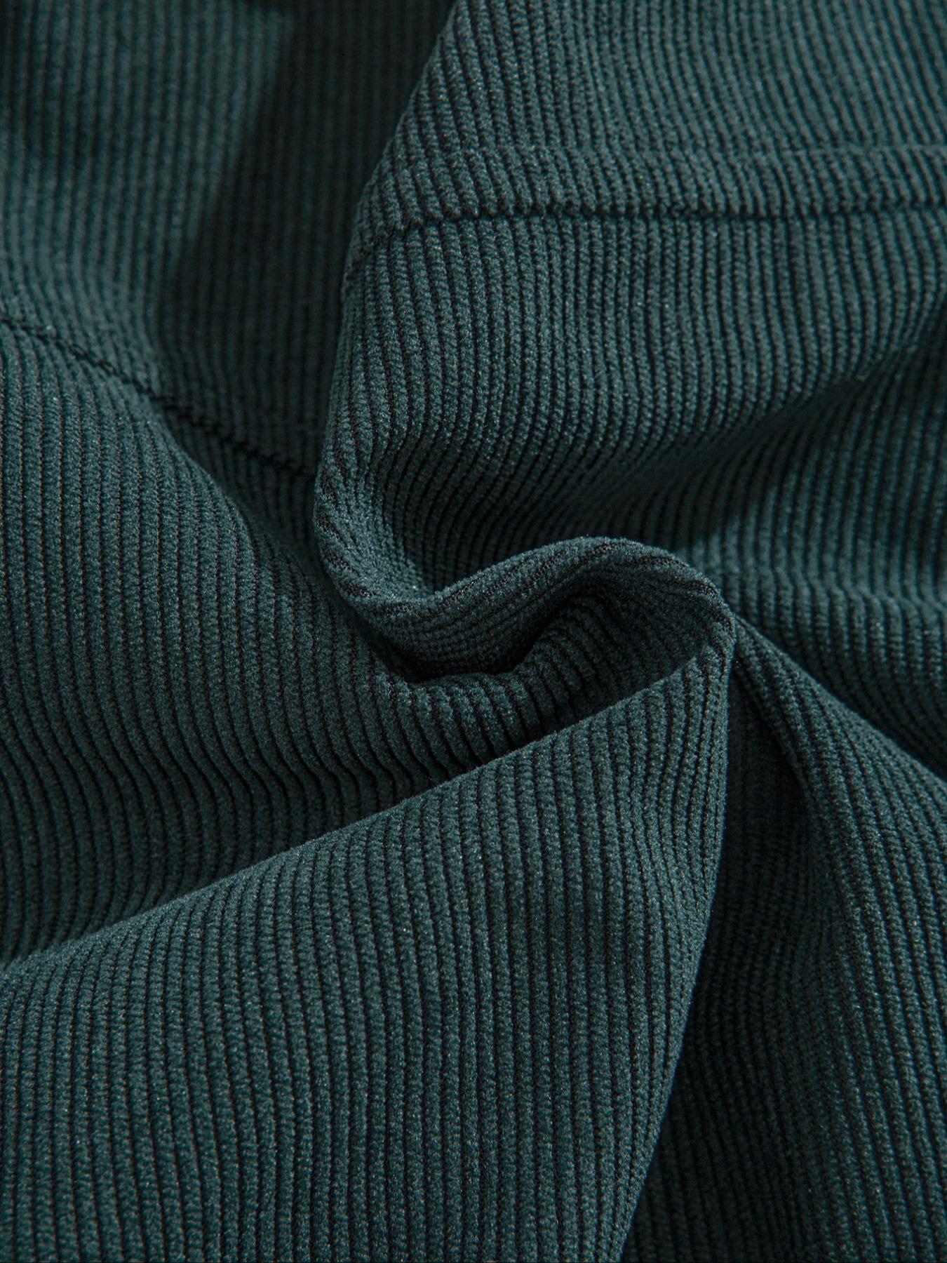 Men's Fashion Vintage Corduroy Jacket, Casual Loose Fit Colorblock Collar Design, Perfect for Outdoor Leisure & Trendy