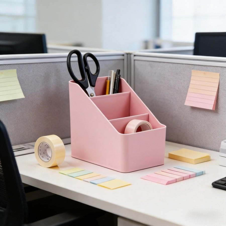 Plastic Desktop Organizer Box, Remote Control Holder & Storage Container, Ideal for Pens, Cards, Phones, Makeup, Office Supplies