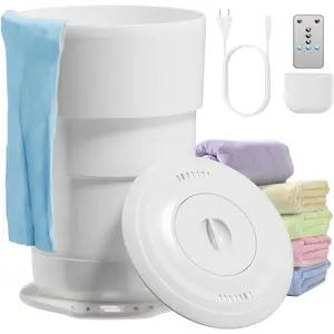 Foldable Towel Warmer for Bathroom, Large Towel Warmer Bucket, Auto Shut Off, Time Setting and Ambient Lighting, Fits Up to Two 40"X70" Oversized Towels, Bathrobes, Blankets