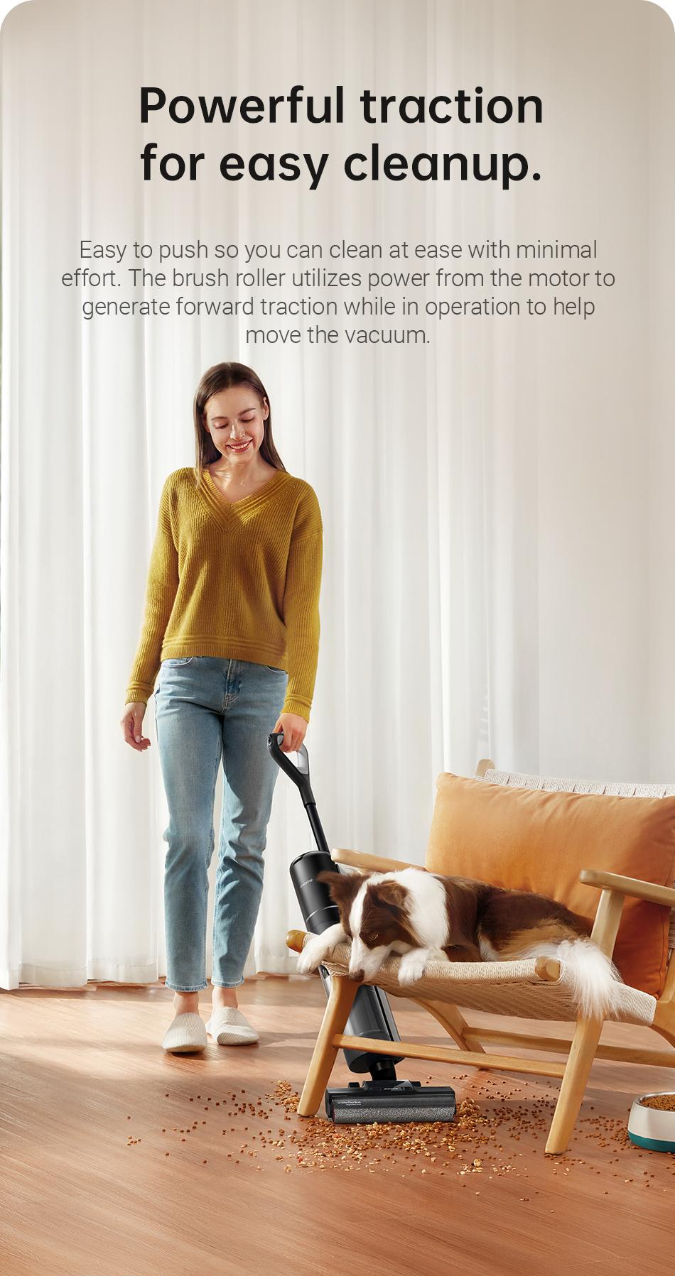 DREAME H12 PRO Series I Wet Dry Vacuum Cleaner, Smart Floor Cleaner Cordless Vacuum and Mop for Hard Floors, One-Step Edge to Edge Cleaning with Hot Air Drying Black