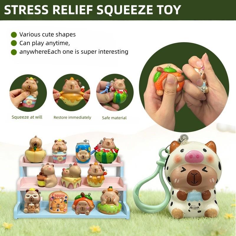 Surprised Blind Box Capybara Doll Toy ，3pcs Capybara  Toys • Slowly Ascending Toy • Suitable for Party Gifts, Birthday Gift Bag Fillers, Classroom Prizes • Christmas,  Easter and  Assorted Varieties，Capybara Keychain，fidget toys，squishy toys，sensory toys