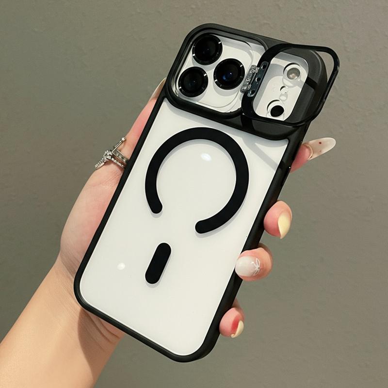 Shockproof Mag Safe Case For iPhone 17 Pro Max 16 15 14 13 12 11 Military Grade Drop Built-in Lens Kickstand Slim Protective Shockproof Transparent with Wireless Charging Phone Case Camera Lens Protector