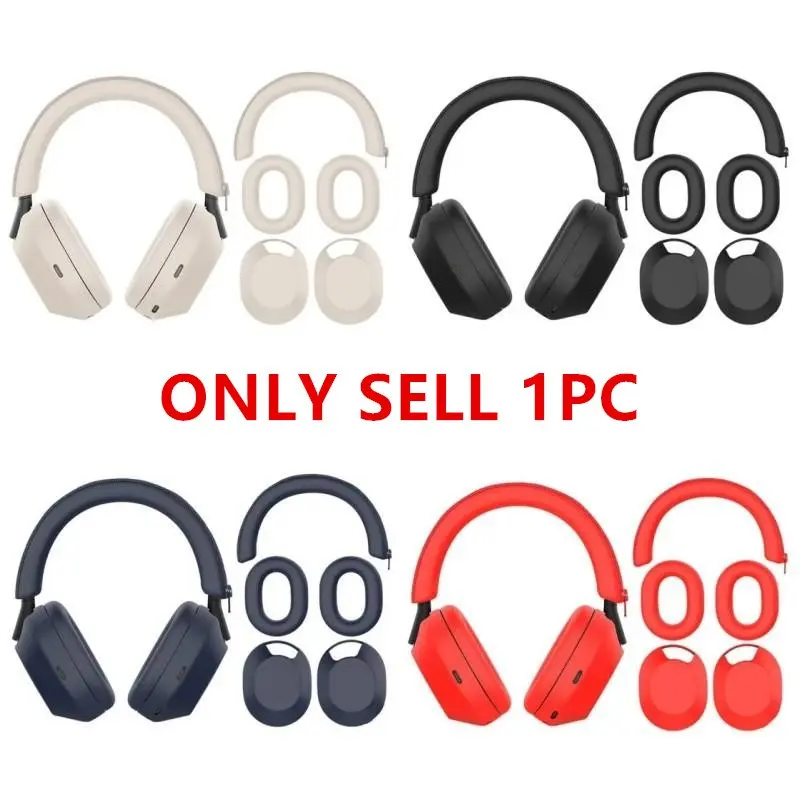 Fashionable 5-In-1 Silicone Earphone Case for Sony Wh-1000xm5/wh-1000xm6, Soft Anti-Drop Scratch-Resistant Cover