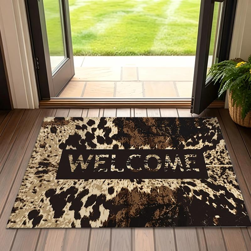 Leopard Print Welcome Non-slip Entry Doormat outdoorfun