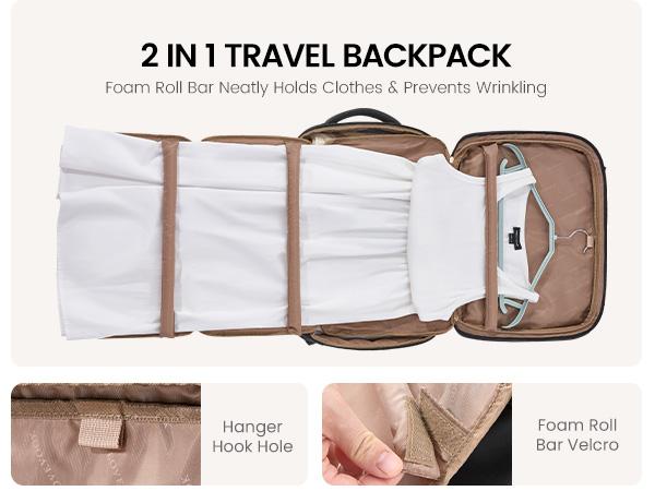 【Valentine's Day Gift】LOVEVOOK 40L-50L Large capacity Carry-On Travel Waterproof Backpack-TSA Approved Personal Item,Built-in Garment Bag & 3 Packing Cubes,Airline Friendly for Hiking/Overnight/Weekend,TikTokShopJumpstartSale