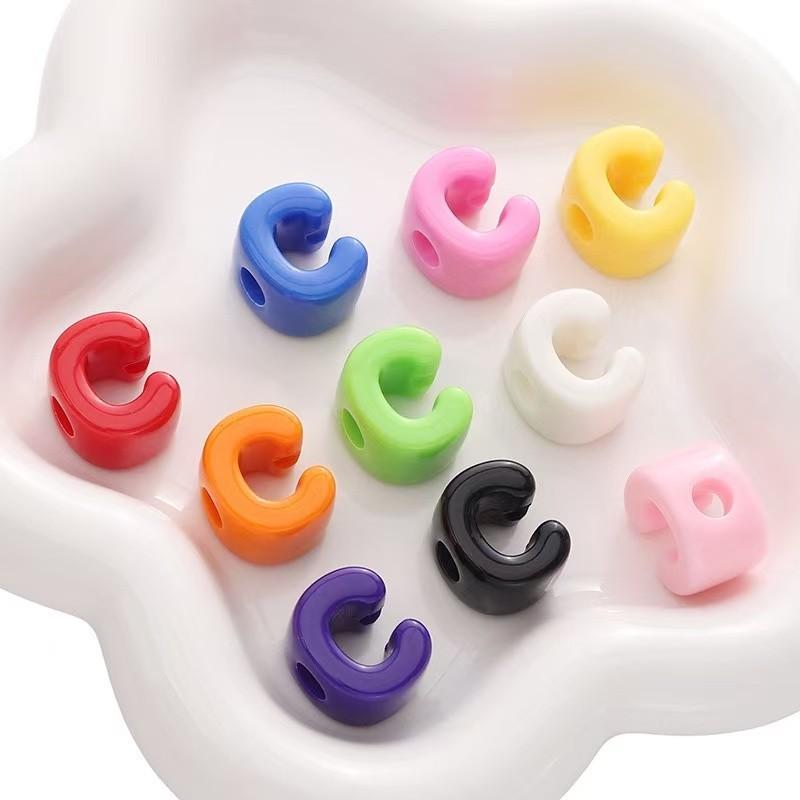 100Pcs Acrylic Macaron Color Beads, Matte Large Hole Alphabet Beads for DIY Phone Chains and Bag Charms, Creative Gift Accessories, DIY Craft Embellishments