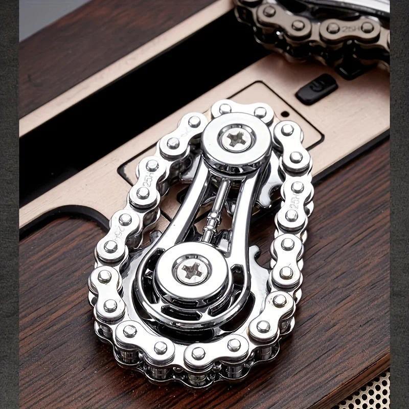 New Antistress Fidget Spinner - Metal Bike Chains Sprockets Flywheel EDC Toy for Adults