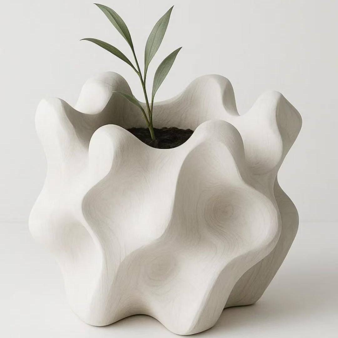 Unique Spiral Planter, 3D Printed Home Decor, Indoor Garden Vase, Tabletop Water Culture Pot, Perfect for Living Room Decoration