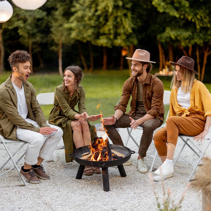 4/6/10 Pack White & Black Plastic Folding Chairs with Steel Frame, 350lb Capacity, Stackable & Portable for Indoor/Outdoor Events, Office, Wedding, Party, Picnic, Kitchen, Dining"