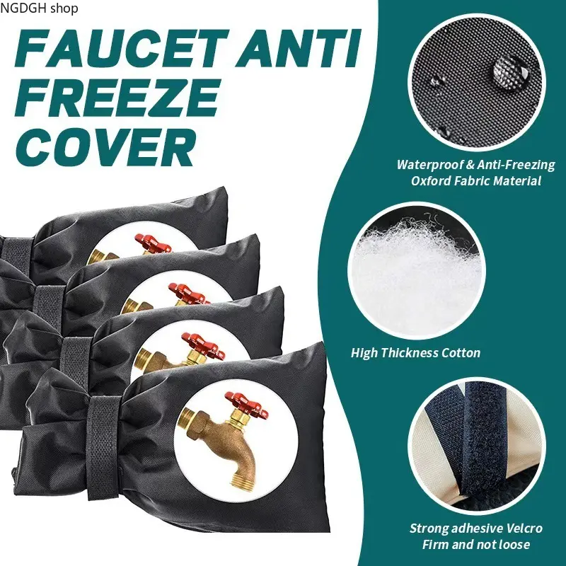 Waterproof Outdoor Faucet Cover with Thick Cotton and Velcro, Anti-Freeze Insulated Tap Protector for Winter, Garden Hose Bib Cover.