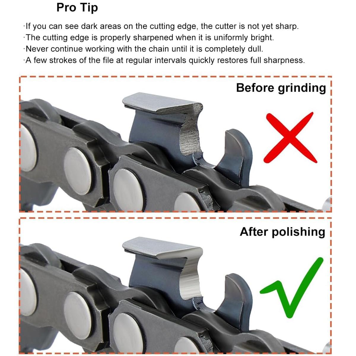 Universal Chainsaw Field 10pc Sharpening Kit - Includes 5/32", 3/16", and 7/32" Round Files, 6" Flat File, Handle, Filing Guide, and Travel Pouch