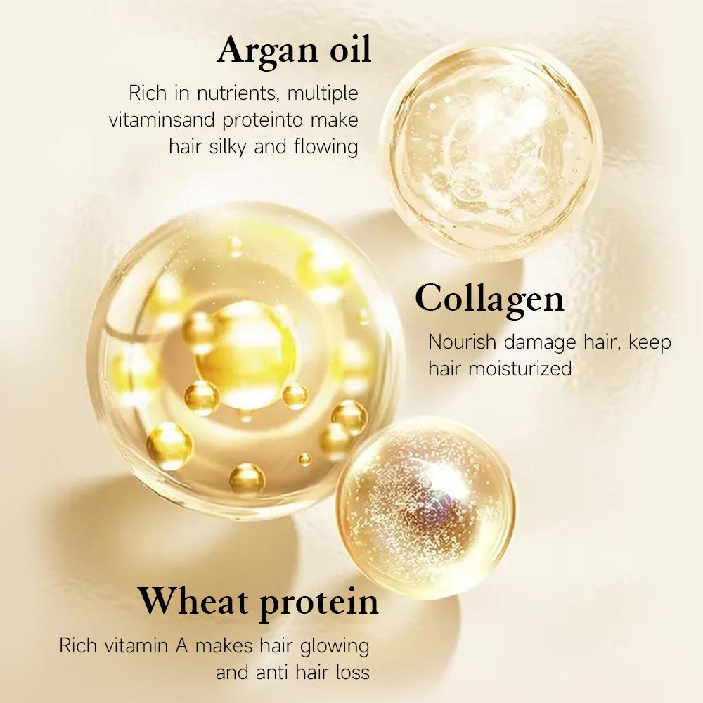 Aomimegel Simple Clean Hair Mask with Collagen & Argan Oil - Gentle Deep Conditioning Treatment for Hair & Scalp Care hair collagen hair mask shampoo Silicone-Free Keratin Anti-Frizz Alcohol-Free Nourishing Moisturizing / Hydration based hair products